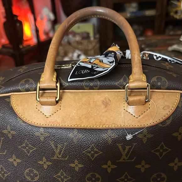 Louis Vuitton Deauville Brown Monogram Bag with Scarf Accent - Picture 11 of 16